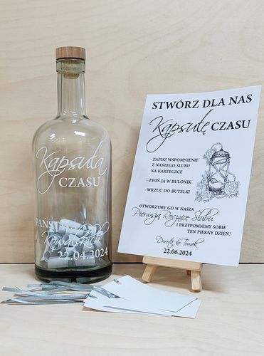 Księga Gości Butelka LIST W BUTELCE Wesele Ślub Chrzest Komunia z GRAWEREM na Arena.pl