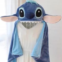 BLUZA PONCZO DZIECIĘCA STITCH 70x115cm NIEBIESKA