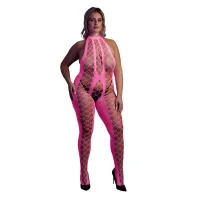 ouch! by shots bodystocking neon xl/xxxxl z dekoltem v, uv aktywacja