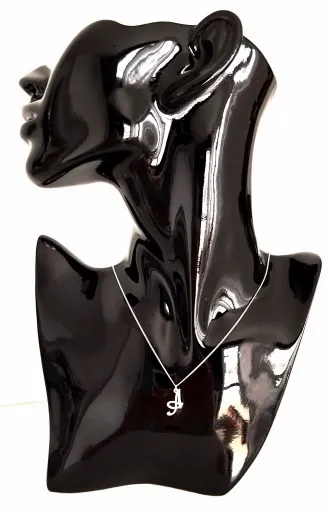 Naszyjnik srebrny z LITERKĄ A łańcuszek pancerka pudełko 45 cm zdjęcie 7