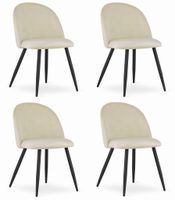 Krzesło BELLO - aksamit beż / nogi czarne x 4