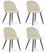 Krzesło BELLO - aksamit beż / nogi czarne x 4