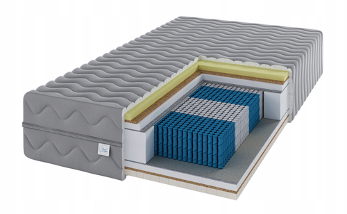 Materac multipocket 160x200 kokos visco kokos lateks H4 twardy SZARY na Arena.pl