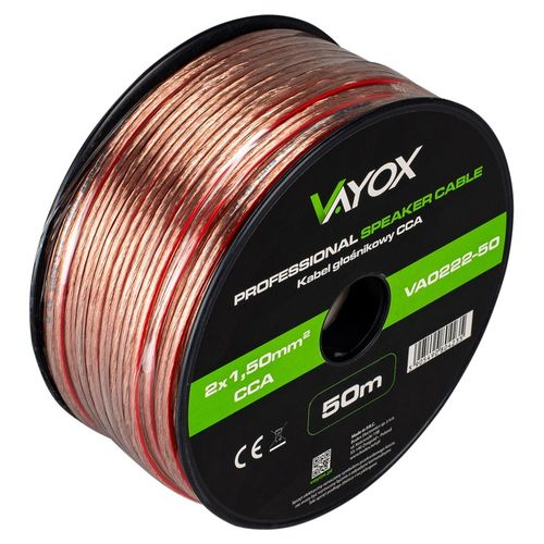 KABEL PRZEWÓD GŁOŚNIKOWY DWUŻYŁOWY PROFESJONALNY AUDIO HQ 2x1,5mm 50m na Arena.pl