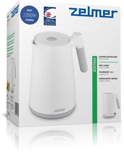 CZAJNIK ELEKTRYCZNY ZELMER BEZPRZEWODOWY STAL NIERDZEWNA CICHY 1L 2200W na Arena.pl