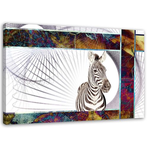 Obraz na płótnie, Intrygująca zebra, 1-częściowy 60x40 na Arena.pl