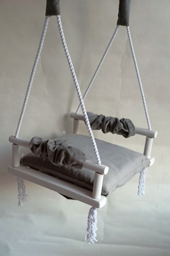 Huśtawka siedzisko biał dla dzieci SZARA DOM OGRÓD na Arena.pl