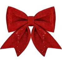 Kokardka świąteczna na choinkę brokatowa zawieszka choinkowa czerwona