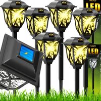 LAMPA SOLARNA OGRODOWA LED SŁUPEK LAMPKI SOLARNE DO OGRODU WBIJANA 6 SZTUK