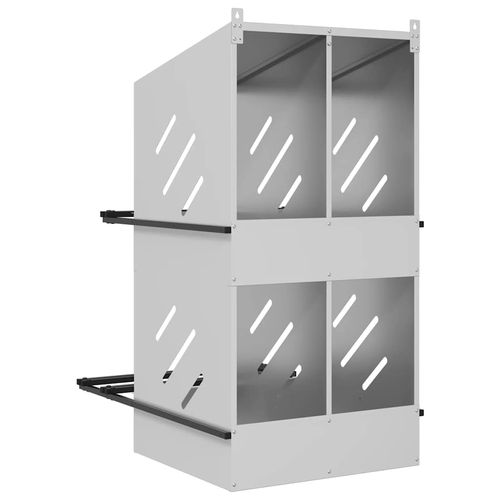 Gniazdo dla kur z 4 przegrodami, metal w kolorze srebrnym na Arena.pl