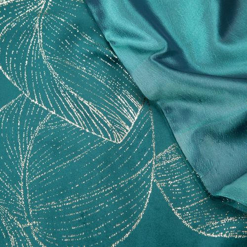 Bieżnik dekoracyjny BLINK-16 35x140 ciemnoturkusowy w duże liście na Arena.pl