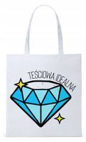 Dla Teściowej Mamy Prezent Torba Eco Biała Shopper Z Nadrukiem Ze Zdjęciem