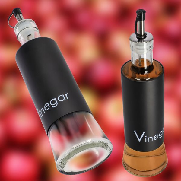 DOZOWNIK SZKLANY BUTELKA NA OLIWĘ OCET 320ml CZERŃ zdjęcie 6