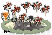 TOPPERY NA TORT OZDOBNE DEKORACJA ZESTAW - KONIE KONIK KOŃ HOBBY 10szt.