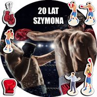 OPŁATEK NA TORT 30CM - BOKS BOKSERZY HOBBY + IMIĘ + GRATIS! 24CM 26CM