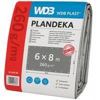 PLANDEKA 6x8 PREMIUM 260g GRUBA MROZOODPORNA WODOODPORNA UV SREBRNA