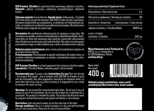 KFD Pure Citrulline Malate 400g Cytrulina na Arena.pl