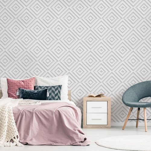 Tapeta Nowoczesny Wzór GEOMETRYCZNY Efekt 3D Dekor na Arena.pl