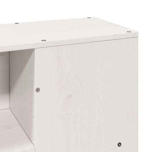 Łóżko z regałem, bez materaca, białe, 140x200 cm, sosnowe na Arena.pl