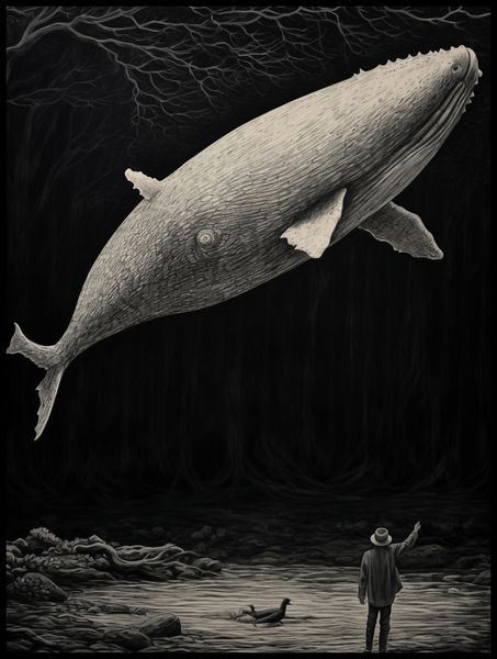 Plakat 75x100cm Biały Wieloryb zdjęcie 2