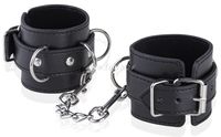 Czarne Mocne Skórzane Kajdanki Bdsm _ Regulowane