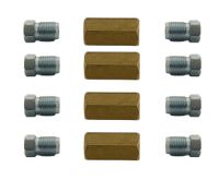 4x Mosiężny Łącznik przewodu hamulcowego z końcówkami stalowymi M10x1