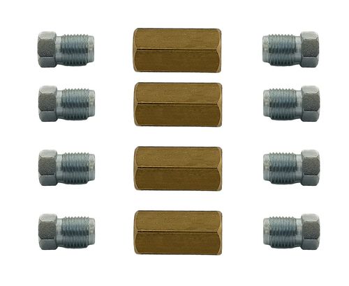 4x Mosiężny Łącznik przewodu hamulcowego z końcówkami stalowymi M10x1 na Arena.pl