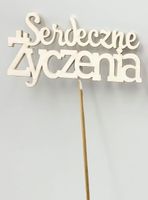 pik drewniany serdeczne życzenia  3szt.