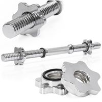 Gryf krótki 48 cm do hantli z zaciskami śr. 28 mm gwintowany, stal chromowana