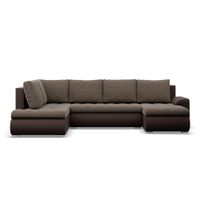 Duży narożnik U, lewostronny, BOSCO, ekoskóra, 300x200, brąz | TYLETEGOTU