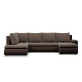 Duży narożnik U, lewostronny, BOSCO, ekoskóra, 300x200, brąz | TYLETEGOTU