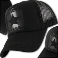 Czarna bejsbolowa Czapka z daszkiem Męska Damska Jeans Gwiazda z siatką