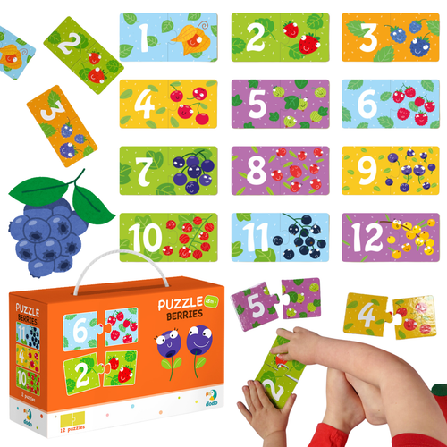 Puzzle Dodo Toys Dodo 24 Elementów Puzzle 12X2 Cyferki - Jagódki 116 na Arena.pl