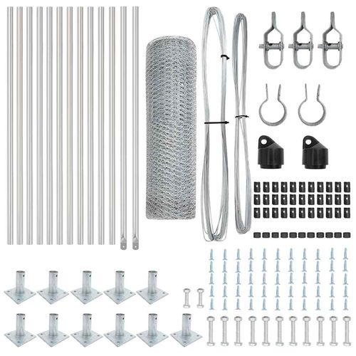 Ogrodzenie z słupkami Srebrny 0.4 x 25 m Stal pokryta PCV na Arena.pl