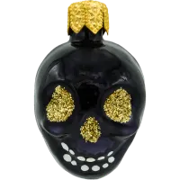 Bombka choinkowa szklana: Czaszka z brokatowymi oczami: złota