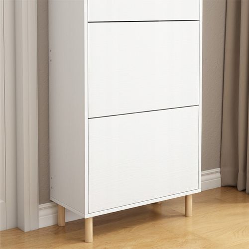 Szafka na buty biała pojemny schowek z lustrem loft wysoki regał 55cm na Arena.pl