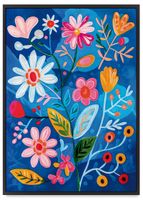 Plakat ramka kwiaty abstrakcja 61x91 cm w czarnej ramie