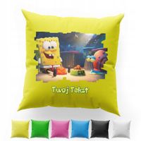 POSZEWKA Z NADRUKIEM BAWEŁNIANA 40x40CM - SPONGEBOB BAJKA PATRYK SKALMAR