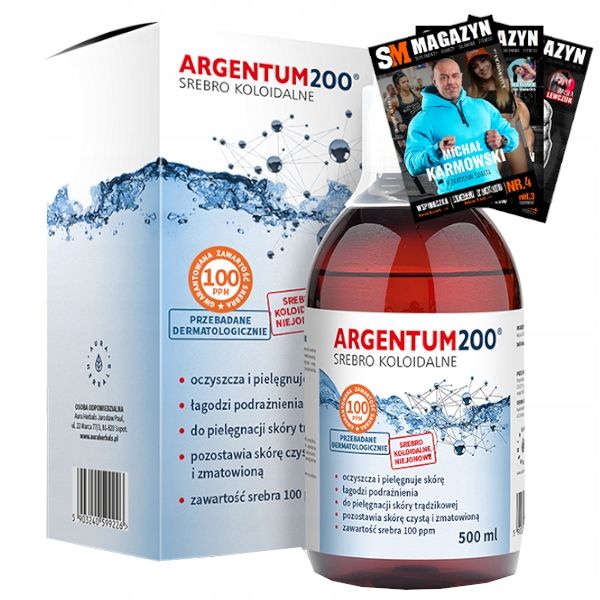 AURA ARGENTUM200 SREBRO KOLOIDALNE 100ppm 500 ml zdjęcie 1