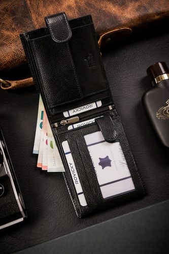 duży portfel męski ze skóry naturalnej zapinany na zatrzask - rovicky na Arena.pl