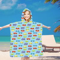 Ponczo Ręcznik Dla Dzieci 60X90 Autka