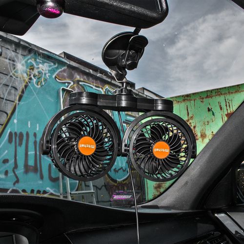 Wiatrak Samochodowy Turbo 24V Podwójny Wentylator Do Gniazda Zapalniczki na Arena.pl