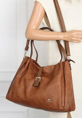 Torebka Damska listonoszka Shopperka na ramię pojemna CH3319 Brązowa na Arena.pl