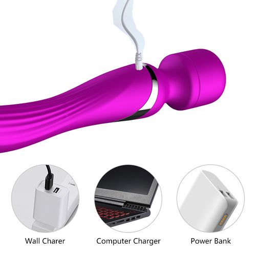 stymulator silicone dual massager usb 7+7 function purple na Arena.pl