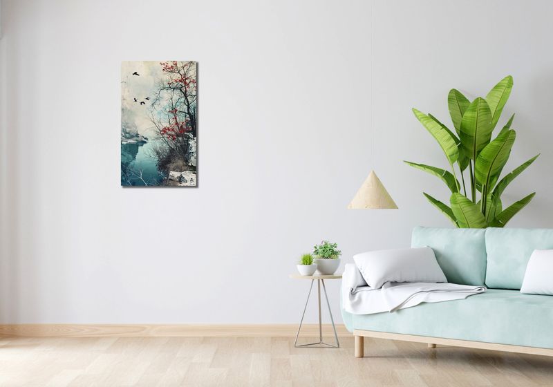 Obraz 40x70cm Zimowy Brzask Ptaków zdjęcie 2
