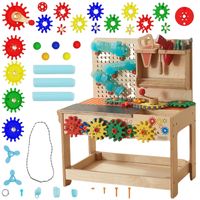 MASTERKIDZ Drewniany Warsztat Montessori STEM z Narzędziami + Akcesoria