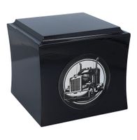 Drewniana Urna dla Kierowcy Czarna / Plakietka