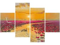 120CM 80CM ZEGAR 4 ELEM KACZKI LILIACH OBRAZ ŚCIENNY