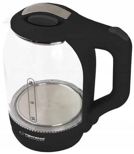 BEZPRZEWODOWY CZAJNIK ELEKTRYCZNY SZKLANY LED 1,7L CZARNY MOCNY na Arena.pl