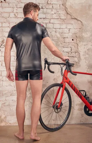 nek koszulka matowa czarna z czerwonymi wstawkami i kołnierzem m na Arena.pl